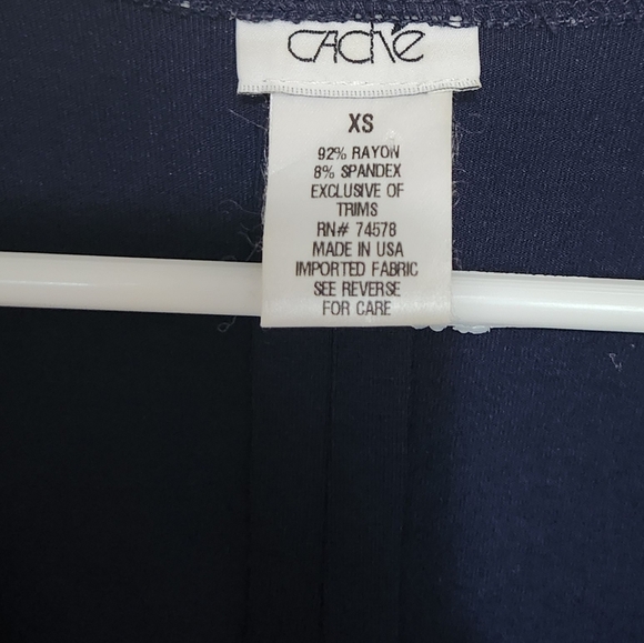 Cache Faux Wrap Long Sleeve Bodycon Dress Size XS Navy Blue - Picture 9 of 9